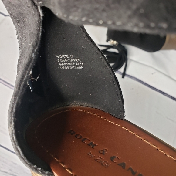 Rock + Candy Block Heel Black Sandal Size 10 - Picture 4 of 8